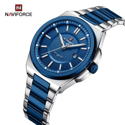 NAVIFORCE Luxury Stylish Business SS Band Military Quartz Wrist Watches Watch for Men